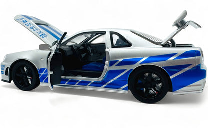 Nissan Skyline GT-R R34 1:18 Diecast Model Car - Big Car