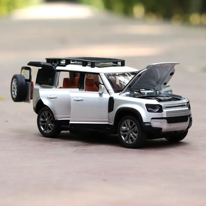 Remote Control Metal Diecast Defender Car with Smoke Effect | Openable Doors & Light | 1:22 Scale