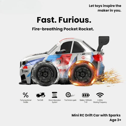 Fire Car - High-Speed RC Drift Car with Sparkling