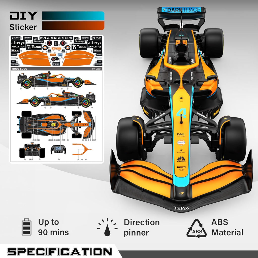 Rastar Authentic Licensed McLaren F1 MCL36 RC Car - Detailed Design, 2.4GHz Control