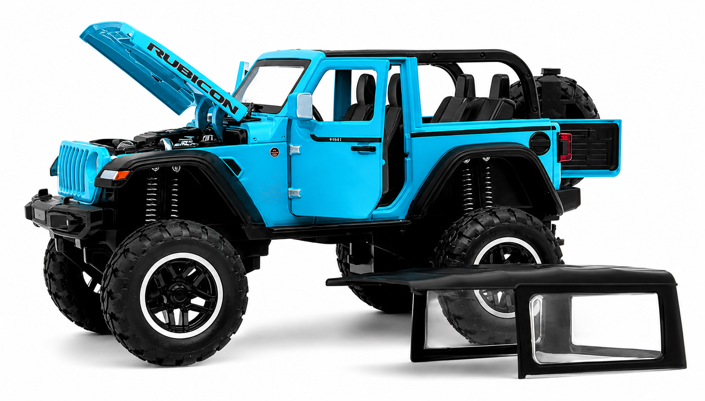 Jeep Wrangler Rubicon Diecast 1:18 Scale Model Car with Removable Top - Big Size