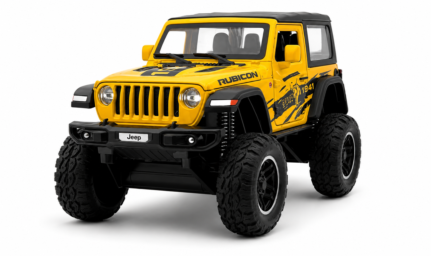 Jeep Wrangler Rubicon Diecast 1:18 Scale Model Car with Removable Top - Big Size