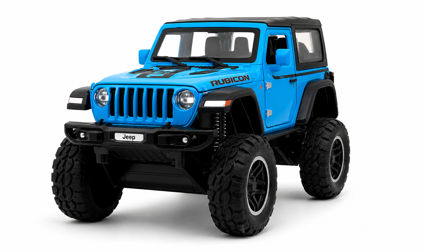 Jeep Wrangler Rubicon Diecast 1:18 Scale Model Car with Removable Top - Big Size